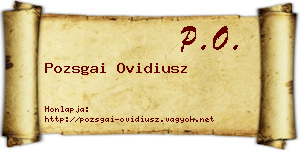 Pozsgai Ovidiusz névjegykártya
